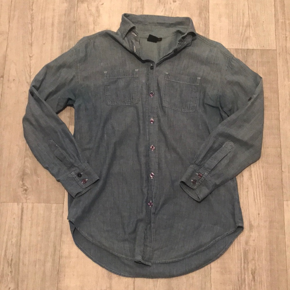 Material Girl Chambray Button Down Shirt